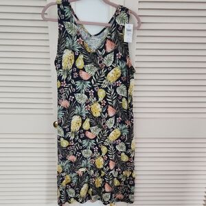 J. Jill Carbon Tropical Print Dress